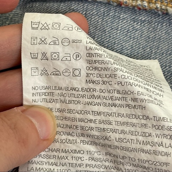 Bershka Vintage Inspired Jean Denim Vest Aztec Panels woman's size XS - Picture 7 of 7